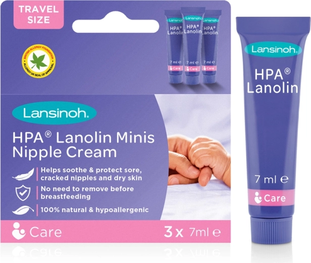 Lansinoh HPA lanoliinikreem nibudele Minis 3×7 ml