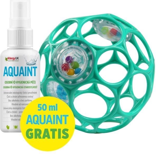 OBALL Rattle 10 cm (dark turquoise) + AQUAINT cleansing water 50 ml