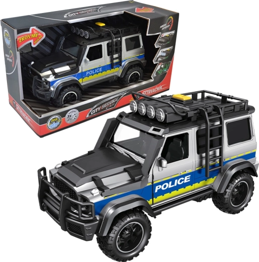 Maastiku politseiauto 1:14 City Service Car tulede ja helidega