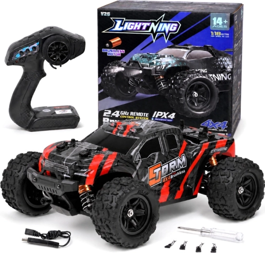 Maastiku RC buggy 4x4 2,4 GHz harjavaba mootoriga, mõõtkava 1:18 – 1 tk