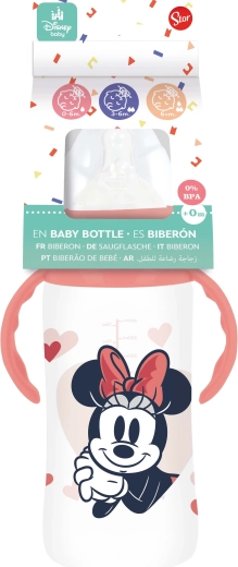 Imikupudel sangadega 360 ml, koolikutevastase süsteemiga MINNIE