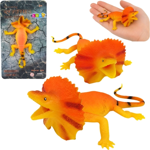 Realistlik venitatav kummist sisalikufiguur kaelussisalik 19 cm