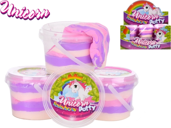 Bouncy Rainbow Putty Unicorn 110 g in a Cup