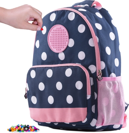 Pixie Crew leisure backpack, blue with white polka dots