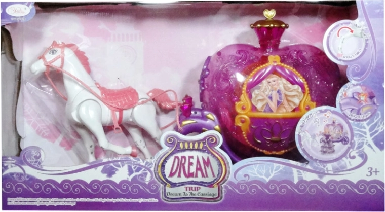 Light-Up Doll Pram with Horse