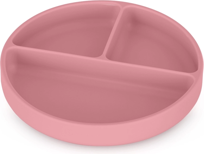 Petite&Mars silikoonist jaotatud taldrik iminapaga Take&Match dusty rose 6k+