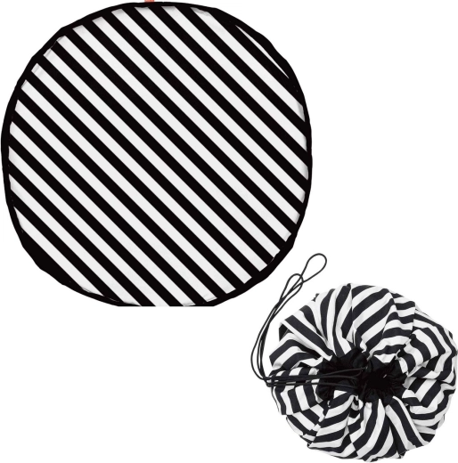 Play&Go noomad original mängumatt ja mänguasjakott stripes black