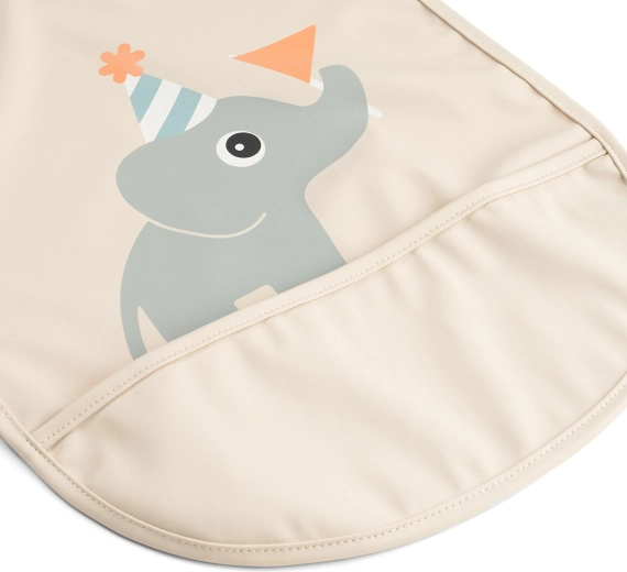 Done by Deer Celebration bib with hook-and-loop fastening, sand