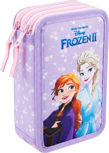 Three-tier fully equipped school pencil case Frozen II Frozen Kingdom, pink and purple