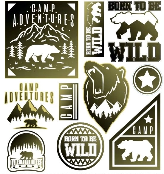 Iron-on patches for camp clothing