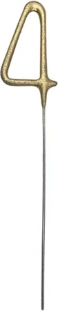 Cold-spark cake sparkler number 4, gold, 15 cm - 1 piece