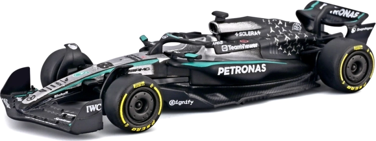 Bburago vormel 1 mudel Mercedes-AMG Petronas W16 (2025) George Russell #63 mõõtkavas 1:64 blistris