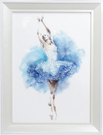 Framed Ballerina Picture 24 × 34 cm