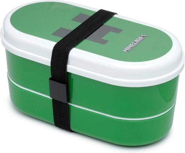 Two-tier lunch box with cutlery Minecraft