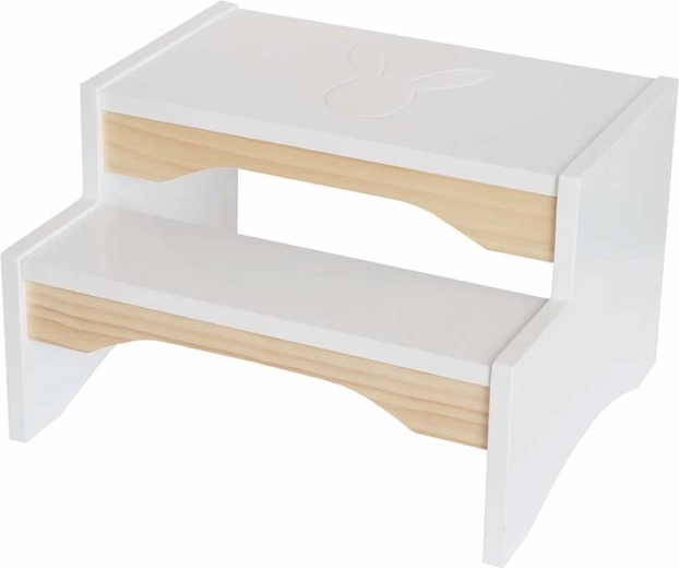 Jabadabado children's wooden step stool, white