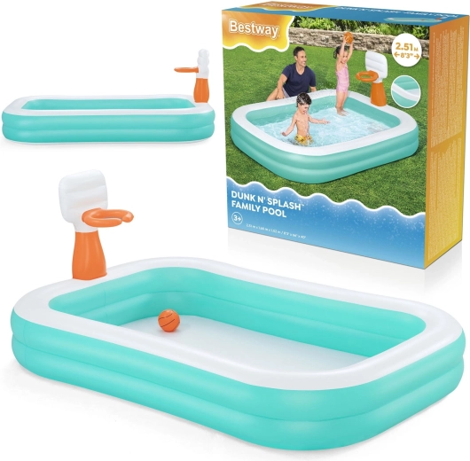 Täispuhutav perebassein korviga Dunk ‘N’ Splash 251 × 168 × 102 cm BESTWAY