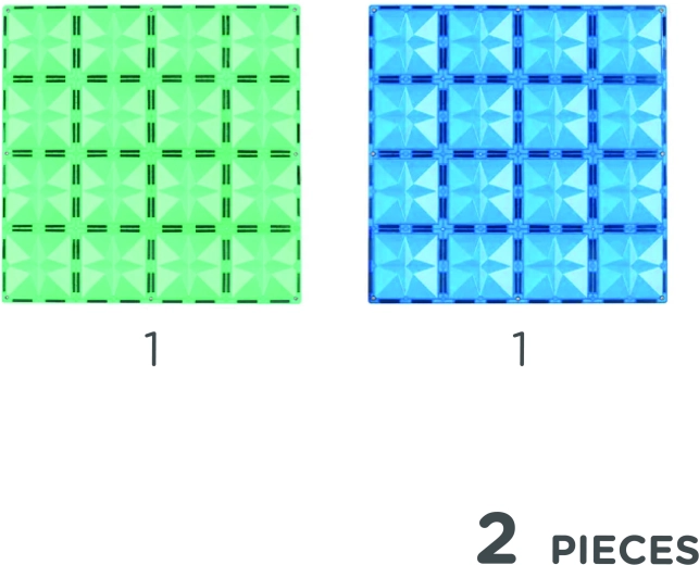 Cleverclixx suured magnetilised alusplaadid sinine ja roheline (2 tk)