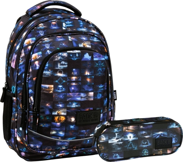 Koolikomplekt BackUP Cosmic cat 2v1 (seljakott ja pinal)