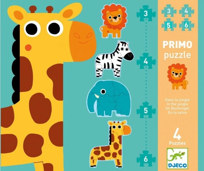 DJECO Jungle Puzzle 4-in-1 for Kids (3–6 pieces)