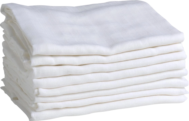 Mininor musliinist orgaanilised mähkmed valged 70 × 70 cm (8 tk)