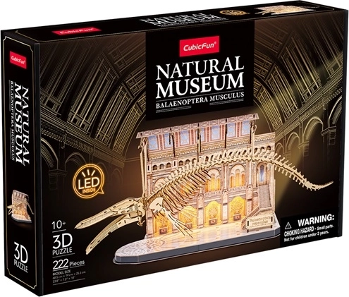 Cubic Fun 3D LED puzzle natural history museum with a giant whale skeleton