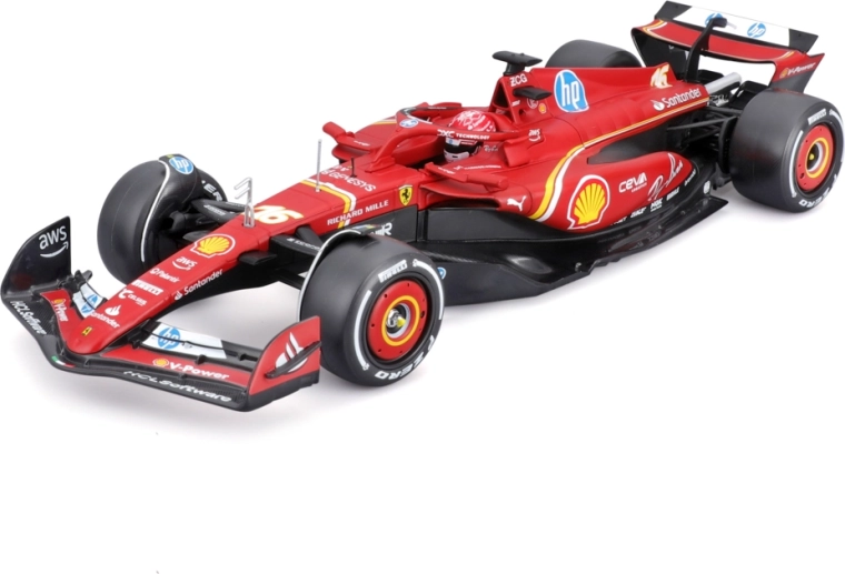 Bburago Ferrari SF-24 (2024) Charles Leclerc 1:24 akrüülboksis