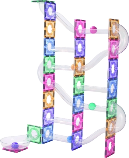 Cleverclixx Clever Pack Pastel Magnetic Marble Run 110 pcs