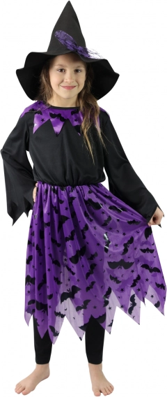 Laste nõiakostüüm mütsi ja nahkhiirtega