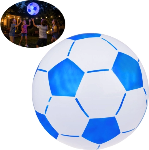 Laste täispuhutav LED-pall 45 cm, sinakas-punase valgusega