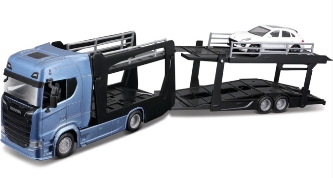 Veok multiautoveduk SCANIA 770S sinine + PORSCHE Macan 1:43