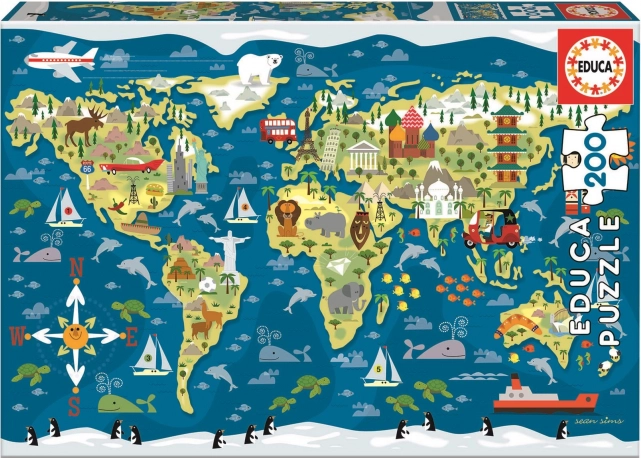 World Map EDUCA 200-piece puzzle