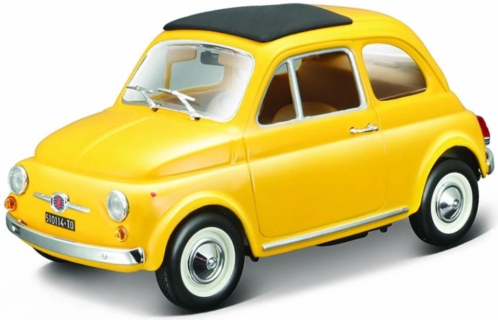 Fiat 500 F (1965) metallist automudel 1:24 kollane