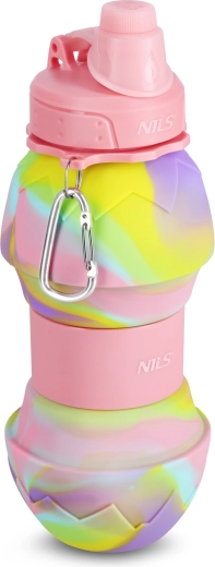Kokkupandav silikoonist joogipudel NILS Camp 700 ml, roosa