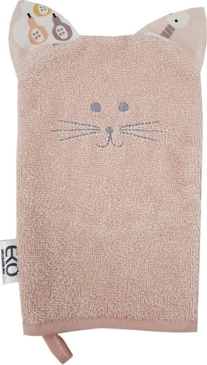 EKO cotton washcloth with ears Bear Beige 20 × 15 cm