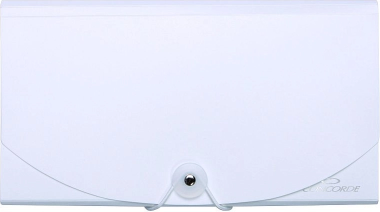 DL elasticated document file, 13 pockets, white