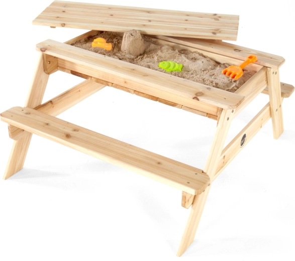 Puidust piknikulaud 2-ühes liivakastiga