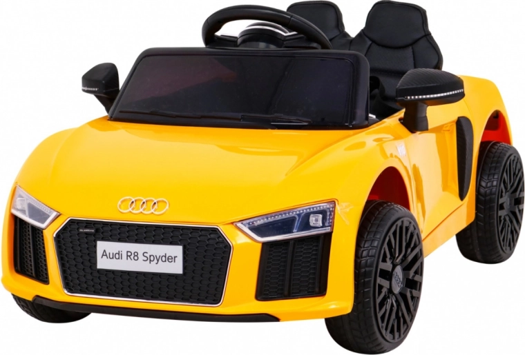 Audi R8 Spyder akuga elektriauto lastele, kollane, kaugjuhtimisega