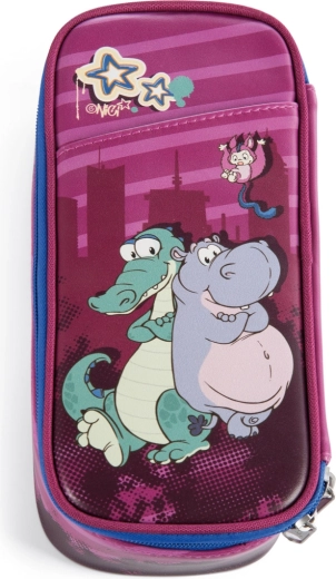 NICI Pencil Case Crocodile and Hippo Green