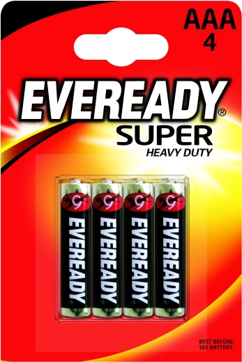 Energizer Eveready AAA R03 1.5 V zinc-chloride batteries, 4 pcs