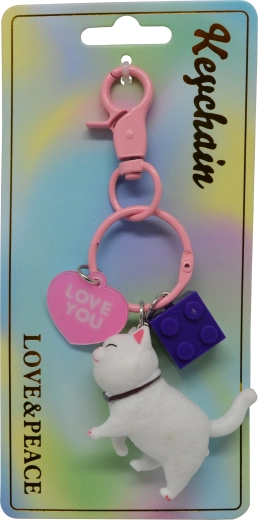 LOVE YOU Kitty Keychain