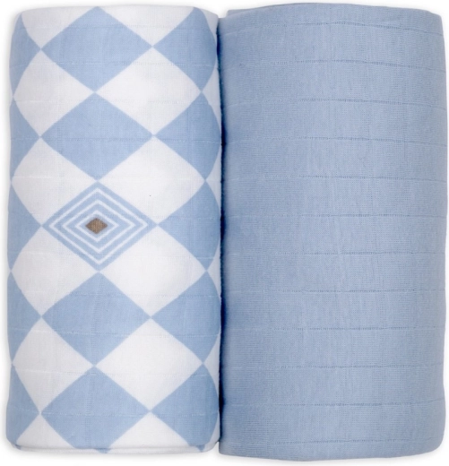 Lodger organilisest puuvillast swaddler 110 × 110 cm, blue fogg – 2 tk