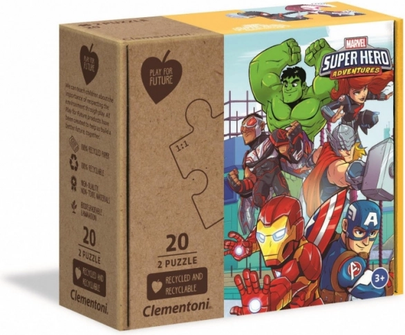 Clementoni Play For Future Puzzle Marvel Super Heroes 2x20