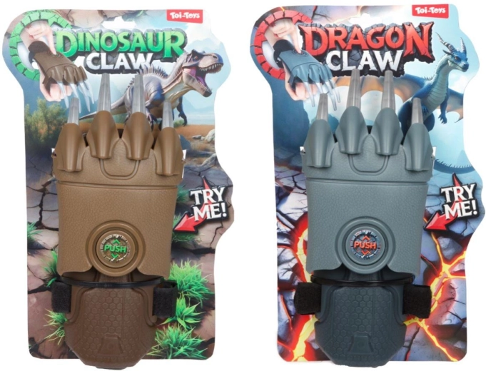 Väljatulistatavad lohe/dinosaari küünised, plastist 11 × 29 cm, 2 värvi