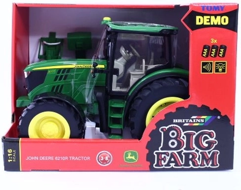 Tomy Britains Big Farm traktor John Deere 6210R tulede ja helidega (1:16)