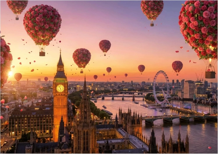 Educa Puzzle Flower Hot Air Balloons 1000 Pieces