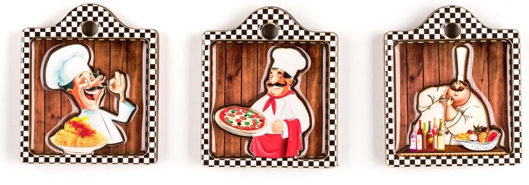 Chefs magnetid – komplekt 3 tk, dekorite segu