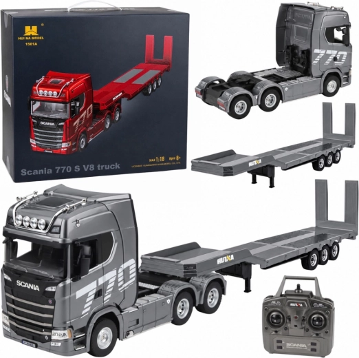 Kaugjuhitav Scania 770S veoauto Huina haagisega mõõtkavas 1:18