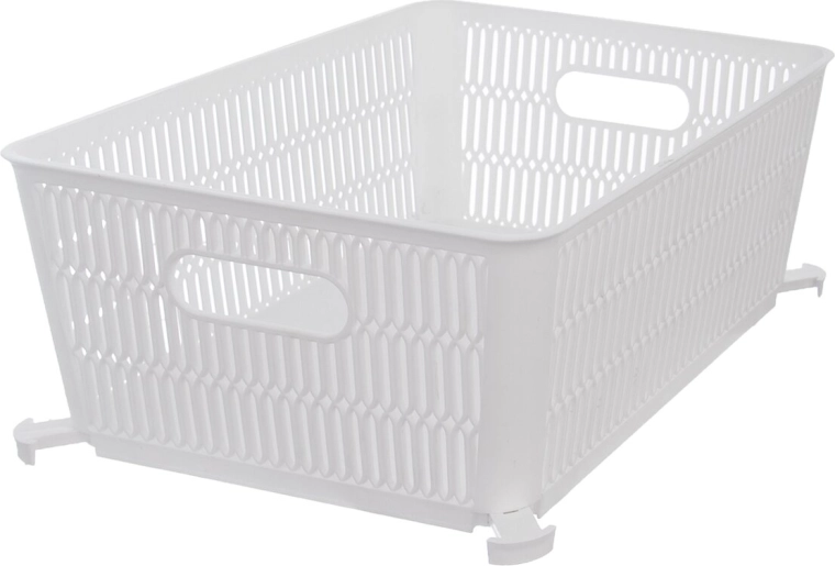Virnastatav plastist hoiukorv Nesta valge 28,5 × 23 × 12 cm