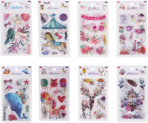 Paberist kleebised, motiivide miks 18,5 × 10 cm, 6 lehte