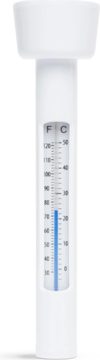 Floating Pool Thermometer with String, White